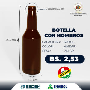 BOTELLA CON HOMBROS 300 CC.