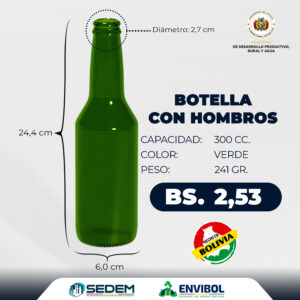 BOTELLA CON HOMBROS 300 CC.