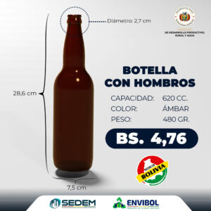 BOTELLA CON HOMBROS 620 CC.
