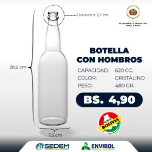 BOTELLA CON HOMBROS 620 CC.