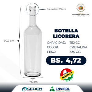 BOTELLA LICORERA 750 CC.