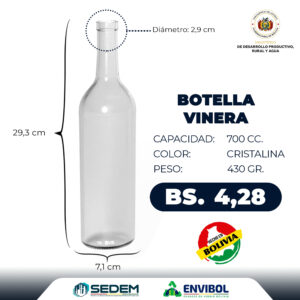 BOTELLA VINERA 700 CC.