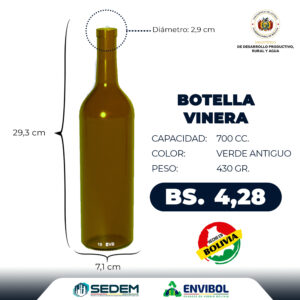 BOTELLA VINERA 700 CC.