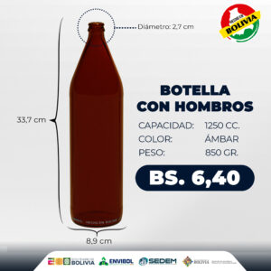 BOTELLA CON HOMBROS 1250 CC.