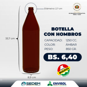 BOTELLA CON HOMBROS 1250 CC.