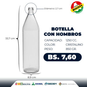 BOTELLA CON HOMBROS 1250 CC.