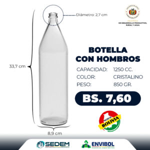 BOTELLA CON HOMBROS 1250 CC.