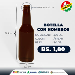 BOTELLA CON HOMBROS 300 CC.