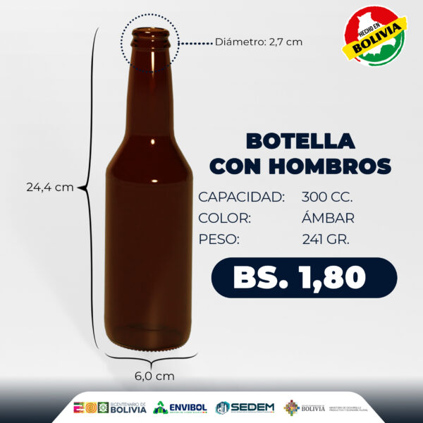 BOTELLA CON HOMBROS 300 CC.