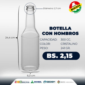 BOTELLA CON HOMBROS 300 CC.