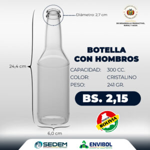 BOTELLA CON HOMBROS 300 CC.