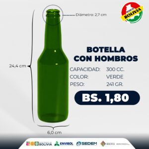 BOTELLA CON HOMBROS 300 CC.