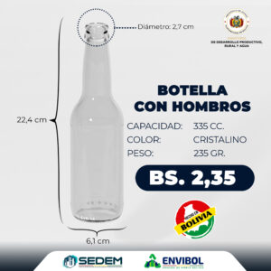 BOTELLA CON HOMBROS 335 CC.