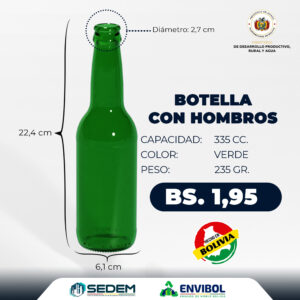 BOTELLA CON HOMBROS 335 CC.