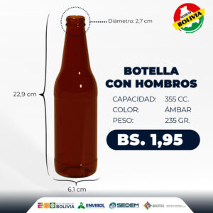 BOTELLA CON HOMBROS 355 CC.