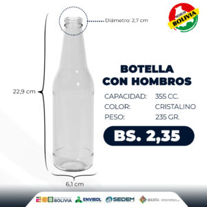 BOTELLA CON HOMBROS 355 CC.