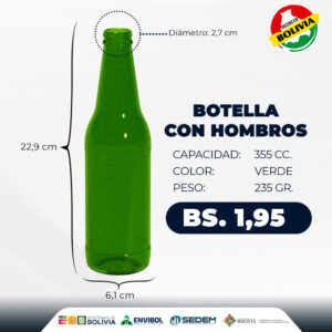BOTELLA CON HOMBROS 335 CC.