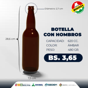 BOTELLA CON HOMBROS 620 CC.