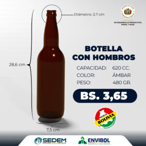 BOTELLA CON HOMBROS 620 CC.