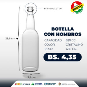 BOTELLA CON HOMBROS 620 CC.