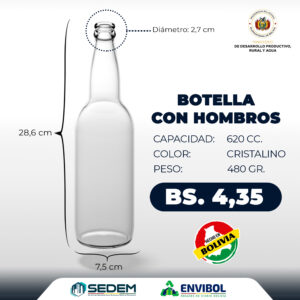 BOTELLA CON HOMBROS 620 CC.