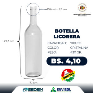BOTELLA LICORERA 700 CC.