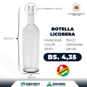 BOTELLA LICORERA 750 CC.