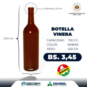 BOTELLA VINERA 700 CC.