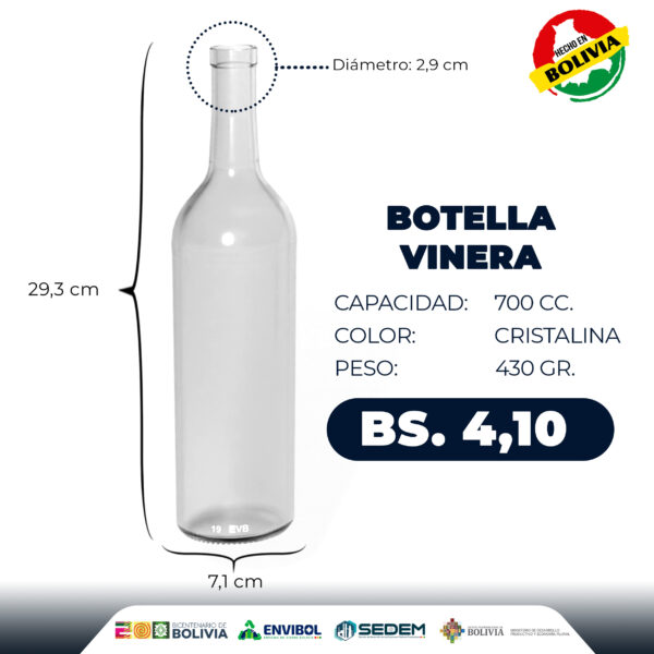 BOTELLA VINERA 700 CC.