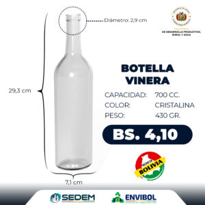 BOTELLA VINERA 700 CC.