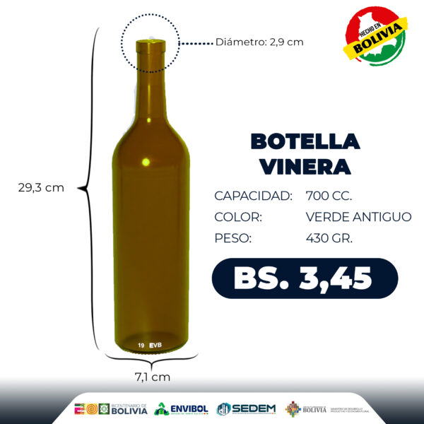 BOTELLA VINERA 700 CC.