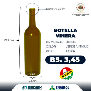 BOTELLA VINERA 700 CC.