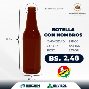 BOTELLA CON HOMBROS 355 CC.