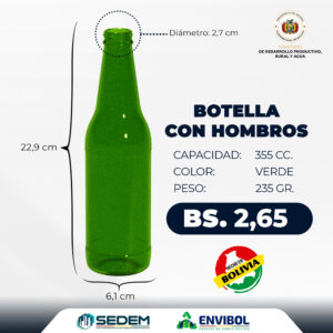 BOTELLA CON HOMBROS 335 CC.
