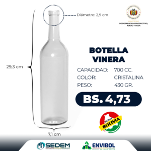 BOTELLA VINERA 700 CC.