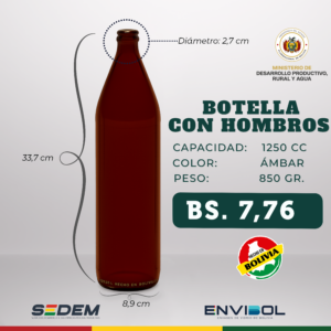 BOTELLA CON HOMBROS 1250 CC.