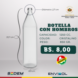 BOTELLA CON HOMBROS 1250 CC.