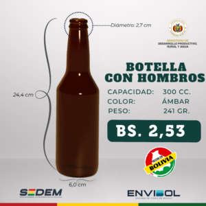 BOTELLA CON HOMBROS 300 CC.