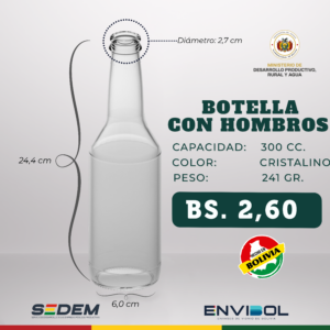 BOTELLA CON HOMBROS 300 CC.