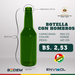 BOTELLA CON HOMBROS 300 CC.