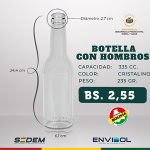 BOTELLA CON HOMBROS 335 CC.