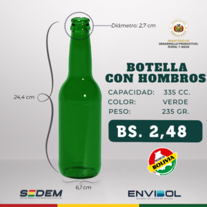 BOTELLA CON HOMBROS 335 CC.