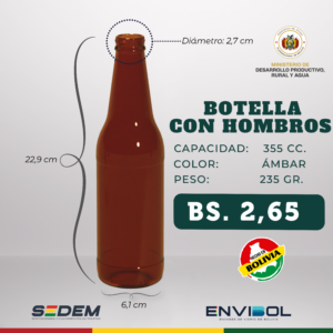 BOTELLA CON HOMBROS 355 CC.