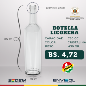 BOTELLA LICORERA 750 CC.