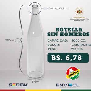 BOTELLA SIN HOMBROS 1000 CC.